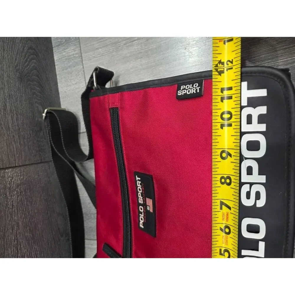 Polo Sport Ralph Lauren Red Black Messenger Bag Adjustable Strap Y2K B000785